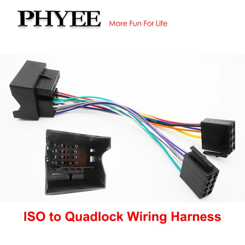 Жгут проводов Quadlock, разъем ISO к кабелю Quad Lock для универсального автомобильного радио 12 В
Жгут проводов Quadlock, разъем ISO к кабелю Quad Lock для универсального автомобильного радио 12 В