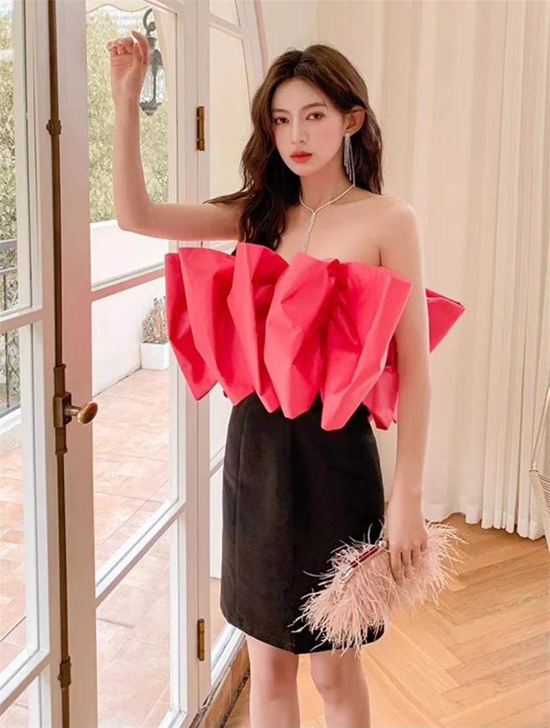 Small Size High Street New Fashion 2024 Women's Scxy Strapless Multi Layer Pleats Big Bow Panelled Black Mini Party Dress
Small Size High Street New Fashion 2024 Women's Scxy Strapless Multi Layer Pleats Big Bow Panelled Black Mini Party Dress