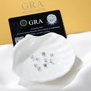 반지 귀걸이 목걸이 제작용 화이트 라운드 다이아몬드, 모이사나이트 루즈 스톤 인증, 1ct, 2ct, 3ct, 도매 가격