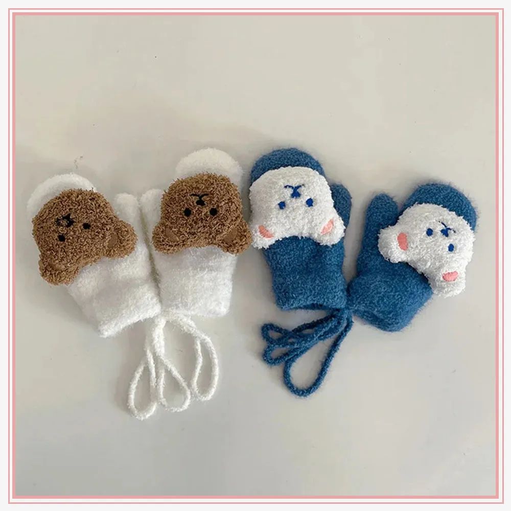 Korean Style Cute Cartoon Bear Infant Mittens Boys Girls Winter Warm Knitted Kids Gloves 1-4T Toddler Thick Full Finger Gloves
Korean Style Cute Cartoon Bear Infant Mittens Boys Girls Winter Warm Knitted Kids Gloves 1-4T Toddler Thick Full Finger Gloves