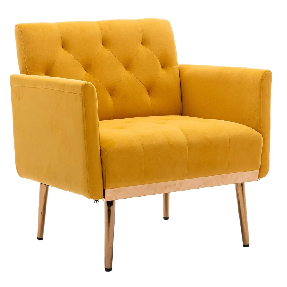 Square Velvet Accent Chair with Armrests Backrest Modern and Clean Design Style Golden Metal Leg Single Sofa for Bedroom Cafe 
Square Velvet Accent Chair with Armrests Backrest Modern and Clean Design Style Golden Metal Leg Single Sofa for Bedroom Cafe