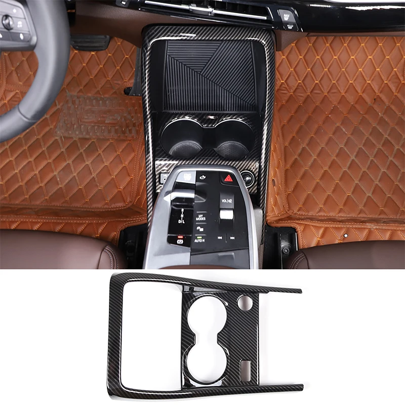 

For BMW X1 U11 2023 2024 Car Front Drain Cup Holder Center Control Panel Frame Interior Modification Accessories