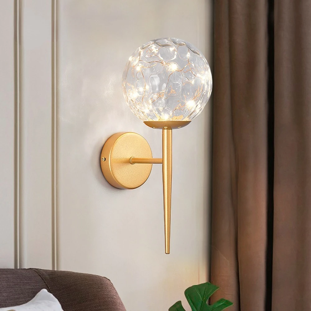 Modern Glass Ball Wall Sconce Lights Fixture Golden Bedside Wall Lamp Luminaire Living Room Home Decor Hallway Lighting Hotel
Modern Glass Ball Wall Sconce Lights Fixture Golden Bedside Wall Lamp Luminaire Living Room Home Decor Hallway Lighting Hotel