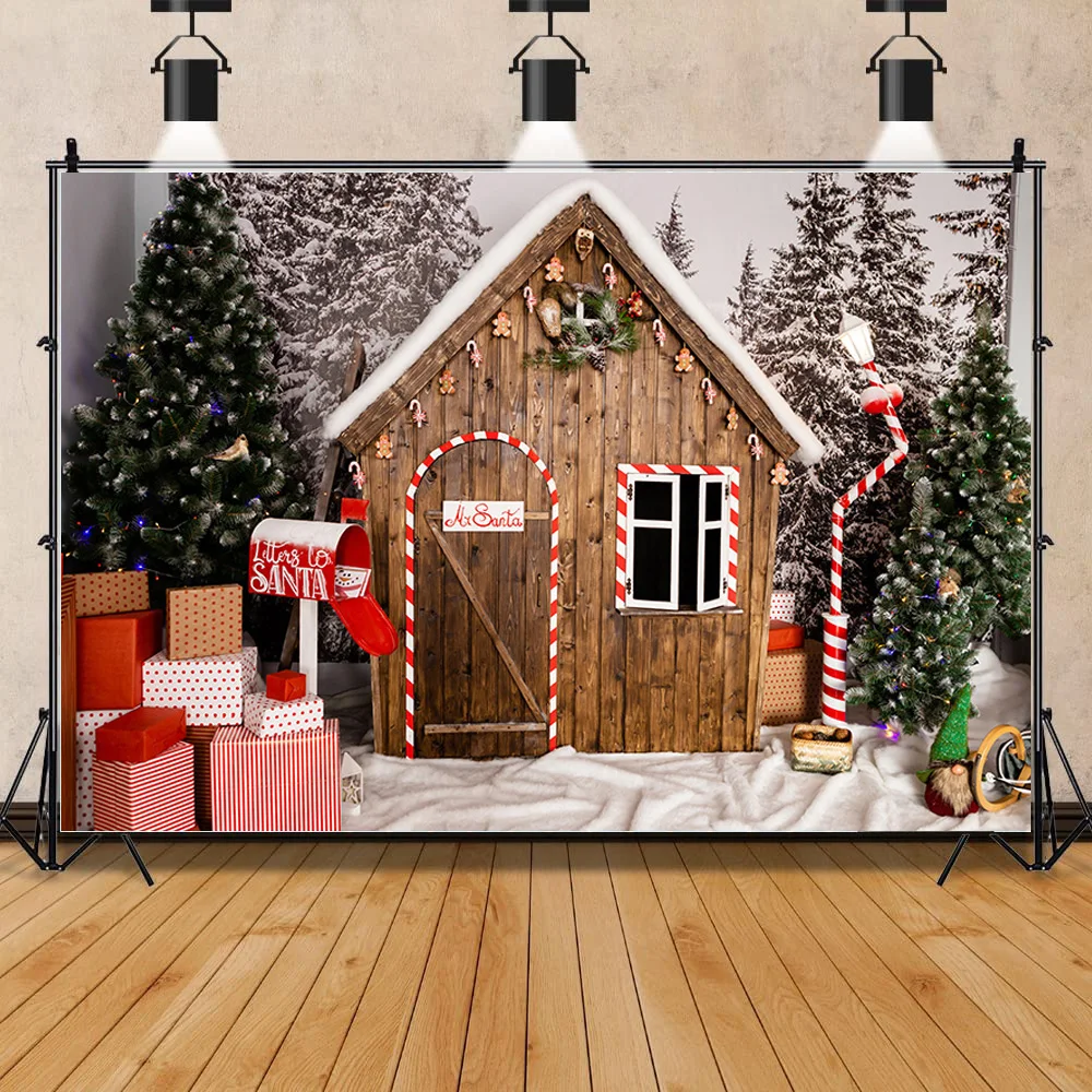 

Vinyl Christmas Tree Wooden Board Flower Wreath Gift Photography Window Snowman Cinema Background Prop SDG-05