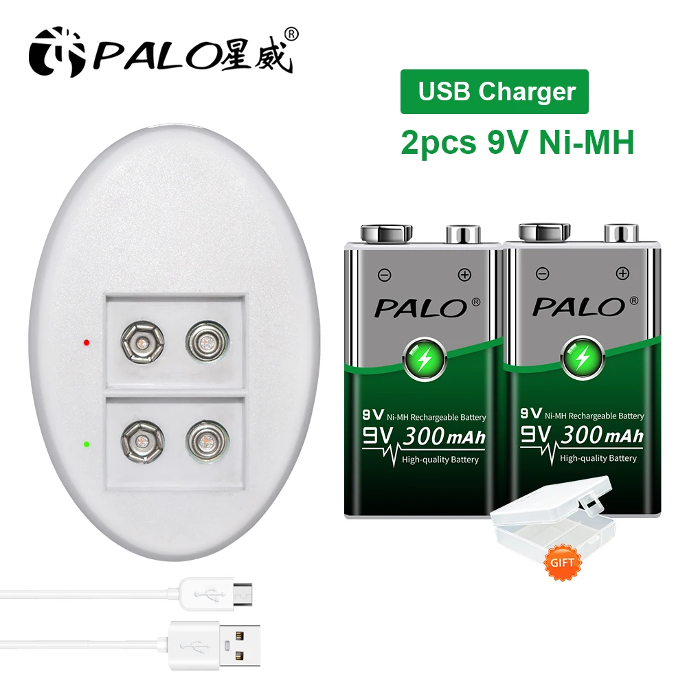 PALO 300mAh 9V Ni-MH battery rechargeable 9V battery 6f22+usb 9V battery charger for 9V nimh li-ion rechargeable battery
PALO 300mAh 9V Ni-MH battery rechargeable 9V battery 6f22+usb 9V battery charger for 9V nimh li-ion rechargeable battery