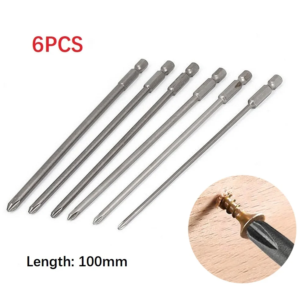 6PCS 1/4 Screwdriver Bit Alloy Steel Magnetic Hex Cross Head Driver Drill Bit Shank 100mm Long Handle Screwdriver Tool Set
6PCS 1/4 Screwdriver Bit Alloy Steel Magnetic Hex Cross Head Driver Drill Bit Shank 100mm Long Handle Screwdriver Tool Set