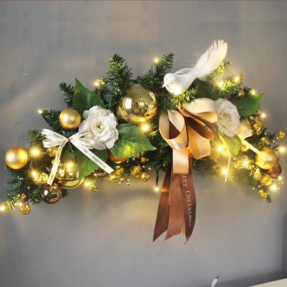 Fake Flower Decor Garland Holiday Door Window Decoration Festive Rattan Balls Bow Fake Flower Garland for Christmas Hotel Home 
Fake Flower Decor Garland Holiday Door Window Decoration Festive Rattan Balls Bow Fake Flower Garland for Christmas Hotel Home