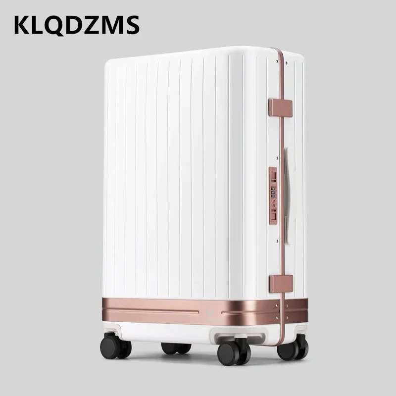 

KLQDZMS Men's Suitcase 20 Inch PC Boarding Box 26“ Aluminum Frame Trolley Case 24” Wheeled Travel Bag Ladies Cabin Luggage