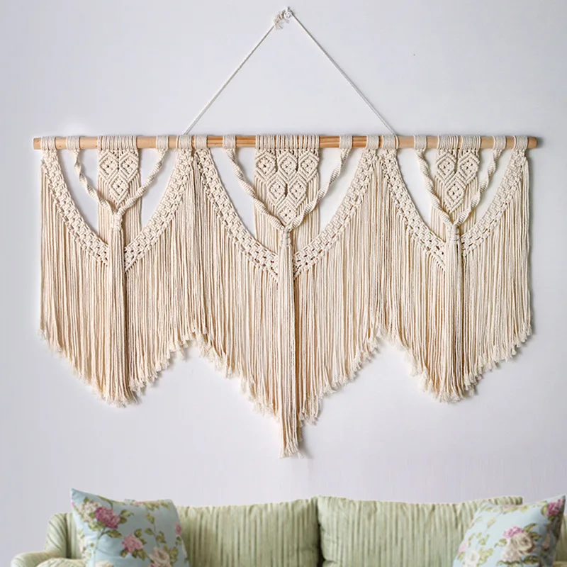 Large Macrame Wall Hanging Tapestry with Wooden Stick Home Decorative Bohemia Tassel Curtain Wedding Background Curtain Tapestry
Large Macrame Wall Hanging Tapestry with Wooden Stick Home Decorative Bohemia Tassel Curtain Wedding Background Curtain Tapestry