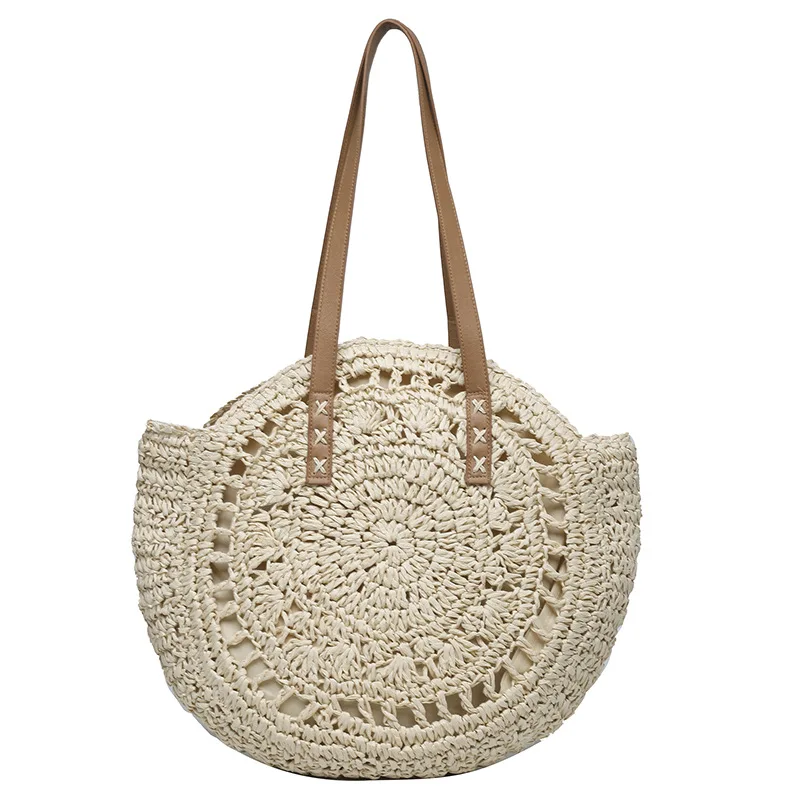 Handwoven Summer Rattan Beach Tote - Large Capacity Women's Straw Bag 28 S571a5dbc8871491494ad887f70cf3774v