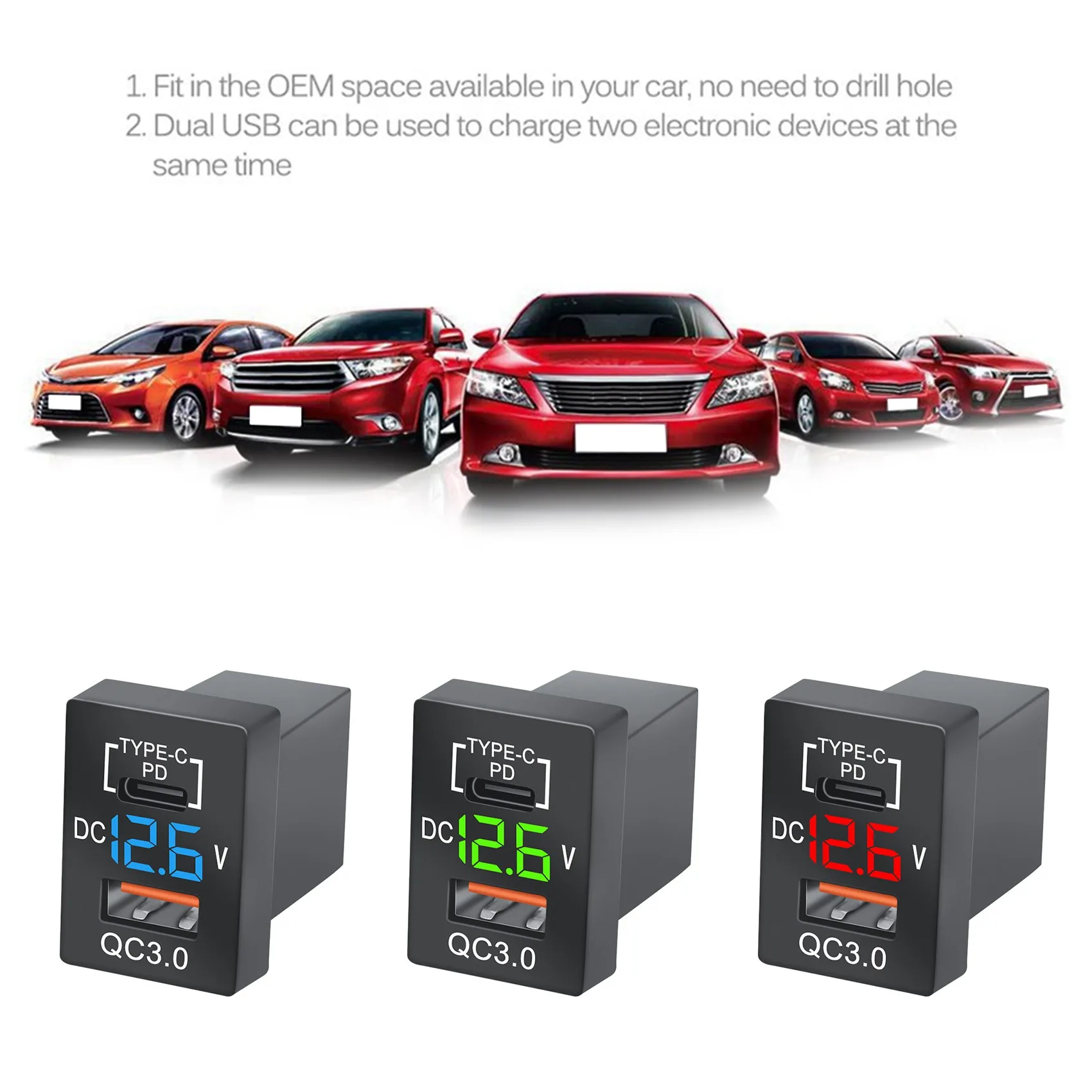 Новинка зарядное устройство QC3.0 USB Автомобильное зарядное устройство разъем PD Type-C зарядное устройство с зеленым цифровым вольтметром для нового Toyota Быстрая зарядка
Новинка зарядное устройство QC3.0 USB Автомобильное зарядное устройство разъем PD Type-C зарядное устройство с зеленым цифровым вольтметром для нового Toyota Быстрая зарядка