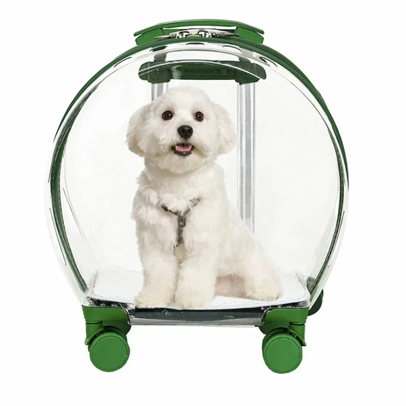 

Cat bag new transparent bubble trolley bag puppy out transport box cat stroller pet trolley box