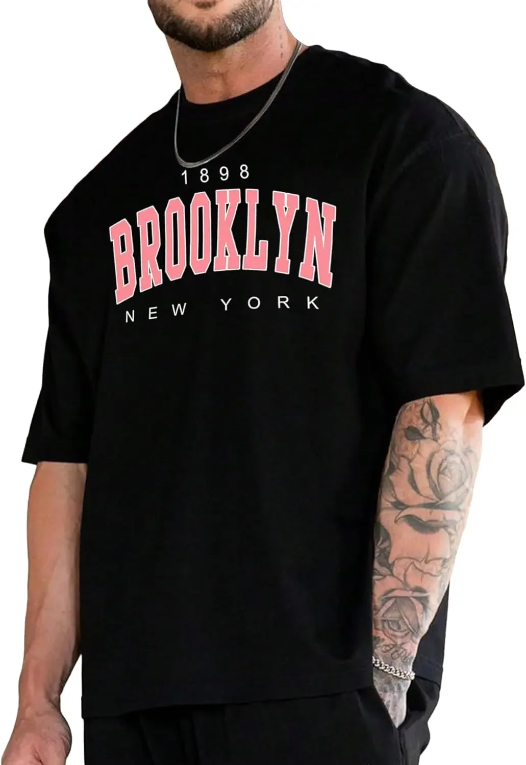 GORGLITTER Men's Plus Letter Graphic T Shirt Short Sleeve Round Neck Drop Shoulder Tee Shirts Top 
GORGLITTER Men's Plus Letter Graphic T Shirt Short Sleeve Round Neck Drop Shoulder Tee Shirts Top