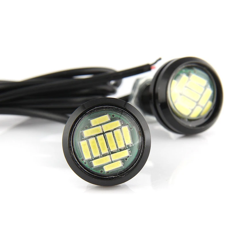 

2Pcs 12V 15W Car Reversing Lamp-Eagle Eye LED Daytime Running DRL Backup Light White Lamp Car Light Diameter 23mm