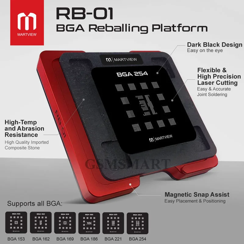 Полный набор для EMMC/EMCP/UFS BGA153/162/169/186 с фиксированной пластиной и базовым