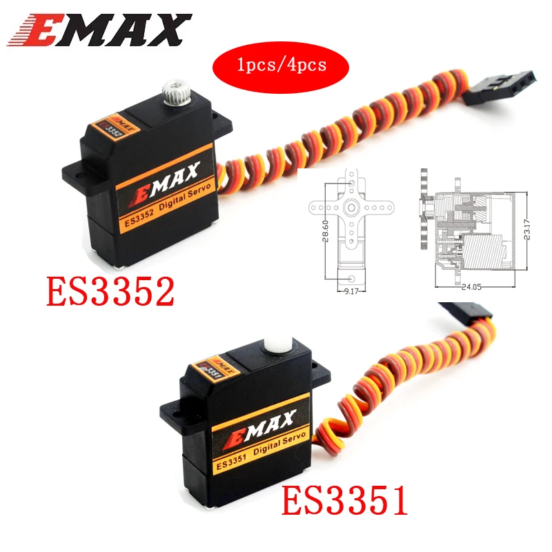 1/4 PCS EMAX ES3351 ES3352 9mm 4.8-6V Analog / Digital Servo Metal Gear For RC Glider Rc Airplane RC Drone
1/4 PCS EMAX ES3351 ES3352 9mm 4.8-6V Analog / Digital Servo Metal Gear For RC Glider Rc Airplane RC Drone