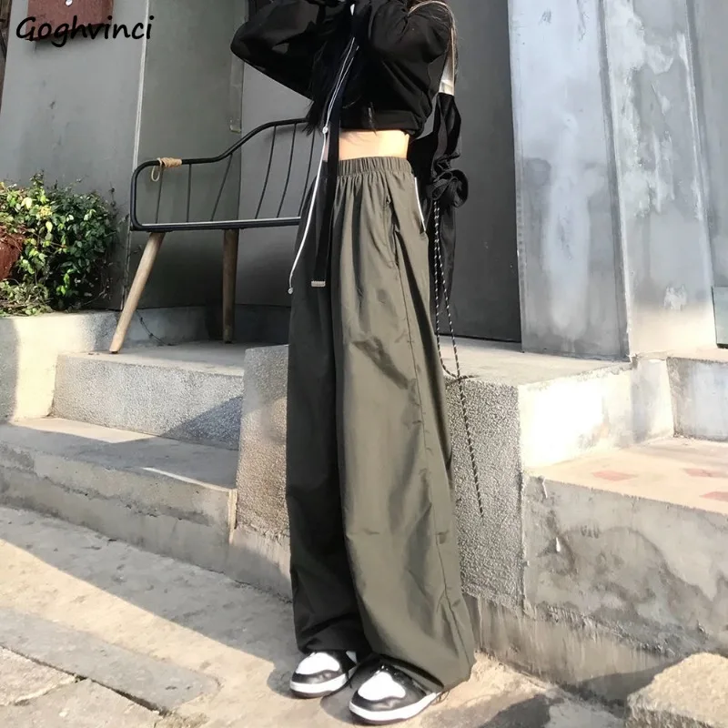 

Брюки-карго женские свободные в американском стиле, винтажные повседневные индивидуальные уличные Дышащие Модные простые брюки унисекс для подростков