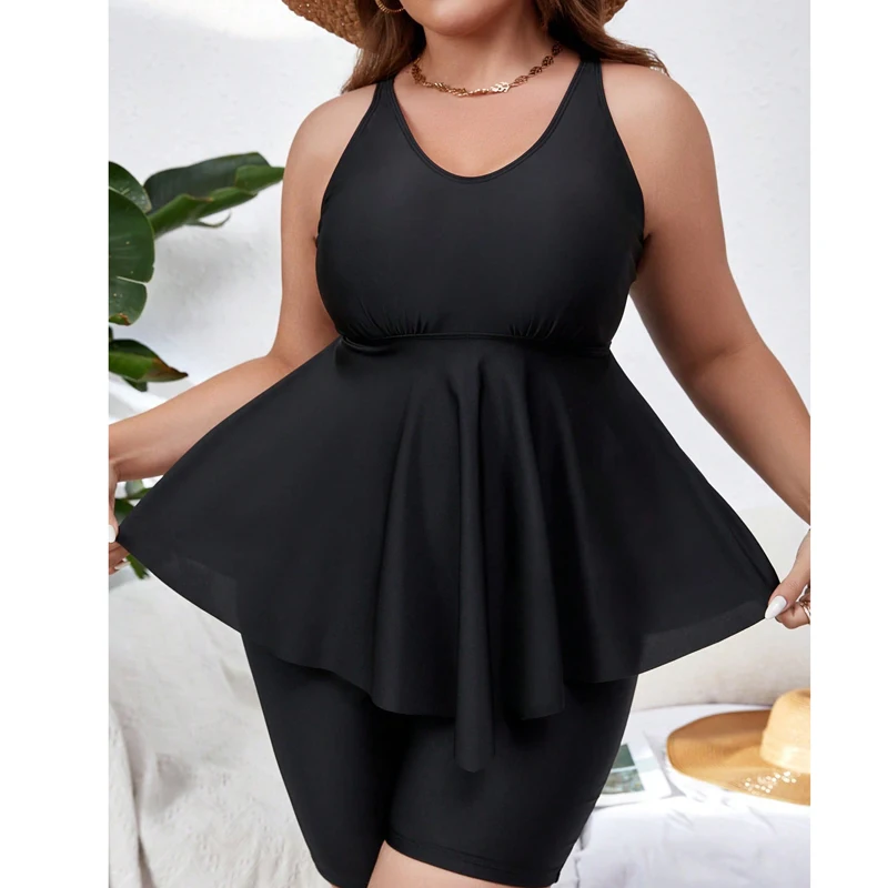 2024 New Plus Size Solid Color Tankini Swimsuits For Women Bathing Suit Black Tops With Swim Capris Athletic Swimwear Beachwear
2024 New Plus Size Solid Color Tankini Swimsuits For Women Bathing Suit Black Tops With Swim Capris Athletic Swimwear Beachwear