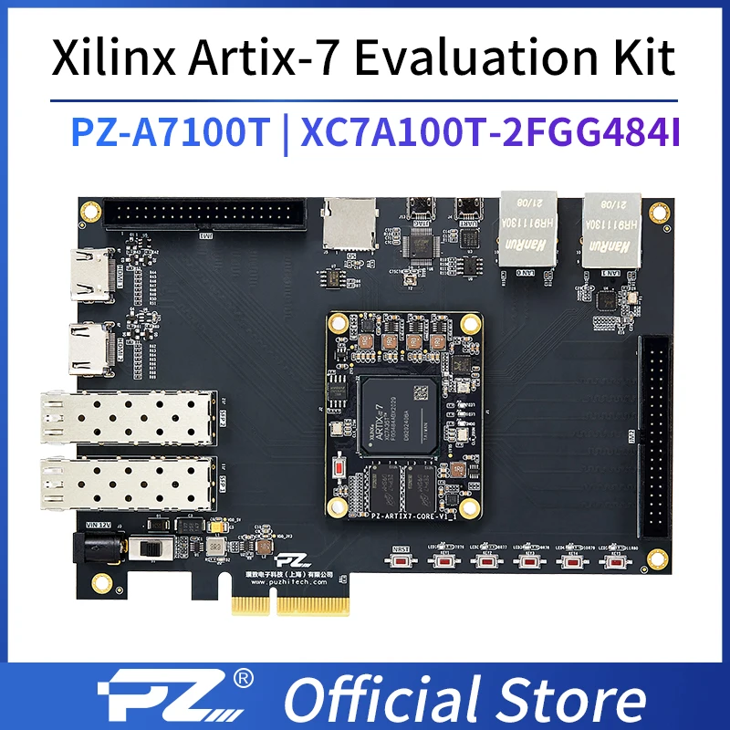 PuZhi PZ-A7100T-KFB Evaluation Kit Xilinx Artix-7 XC7A100T FPGA Development Board PCIE HDMI Industrial Grade
PuZhi PZ-A7100T-KFB Evaluation Kit Xilinx Artix-7 XC7A100T FPGA Development Board PCIE HDMI Industrial Grade