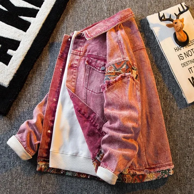 Hip Hop Vintage Patchwork Lapel Jacket Men's And Women's Denim Coat Brand Loose Bf Style Vintage Washed Dark Pink Jacket Trendy
Hip Hop Vintage Patchwork Lapel Jacket Men's And Women's Denim Coat Brand Loose Bf Style Vintage Washed Dark Pink Jacket Trendy
