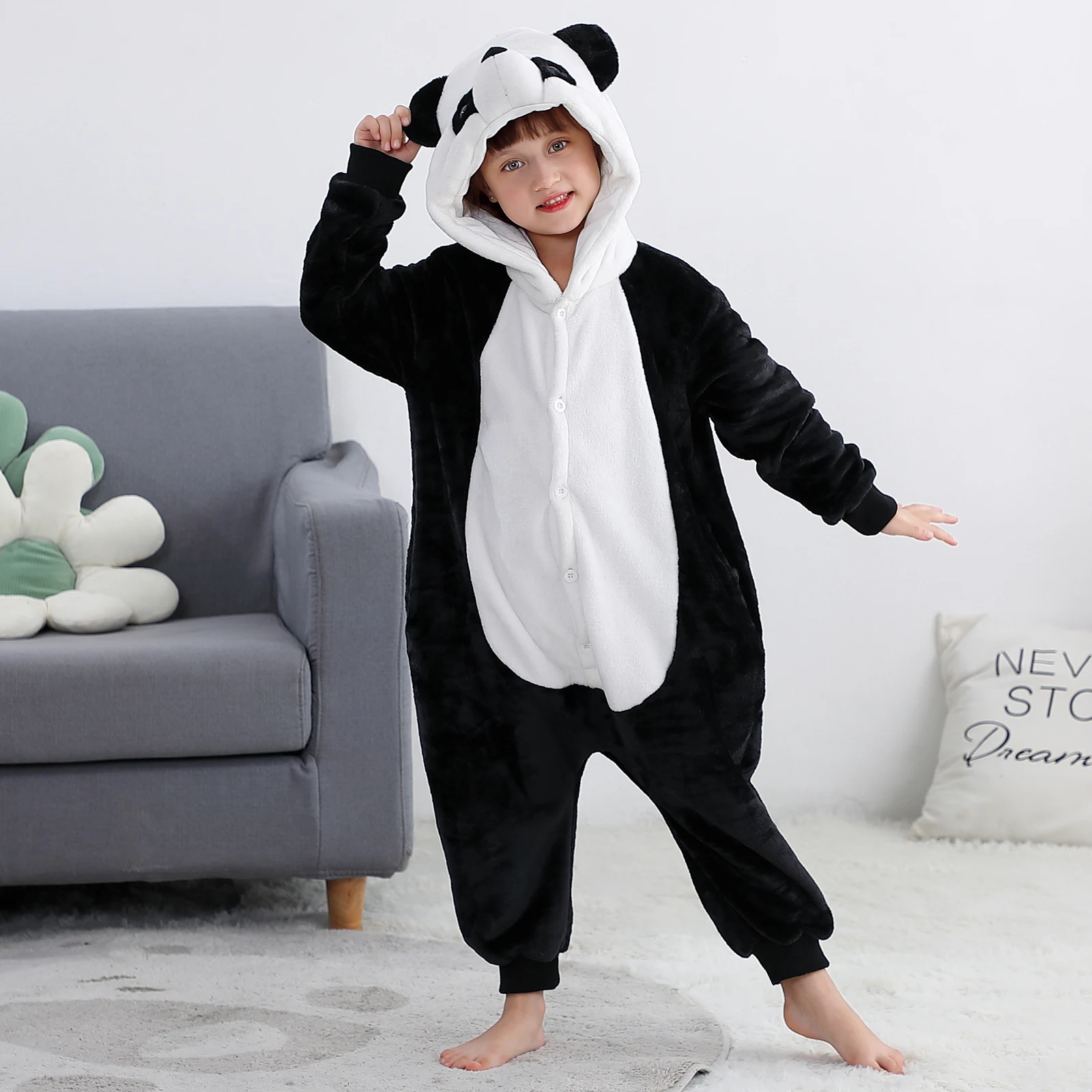 

Детские пижамы, пижамы в виде панды, кигуруми в виде животных, костюм панды, мультяшная аниме косплей одежда для детей, зимние теплые комбинезоны для мальчиков