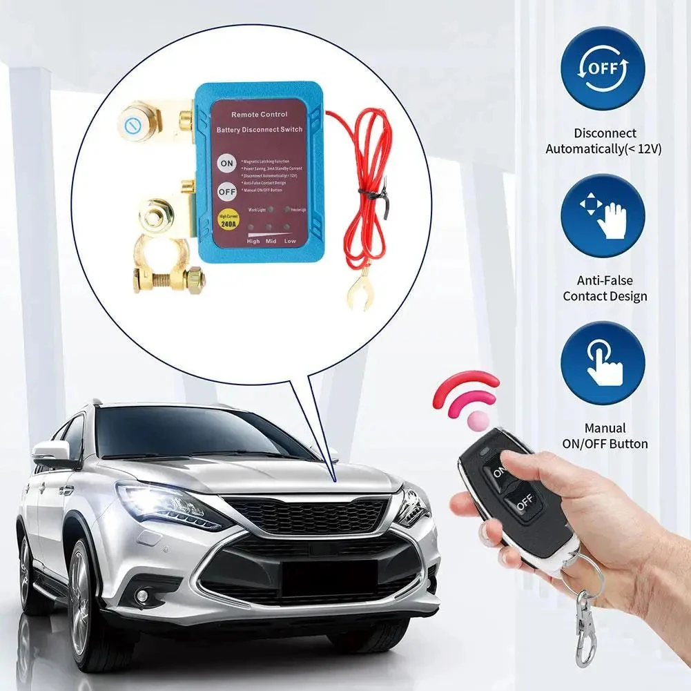 Remote Battery Disconnect Switch 12V 240A Kill Switch Automatic Power Shut Off Switch Anti-Loss Leakage Protector
Remote Battery Disconnect Switch 12V 240A Kill Switch Automatic Power Shut Off Switch Anti-Loss Leakage Protector
