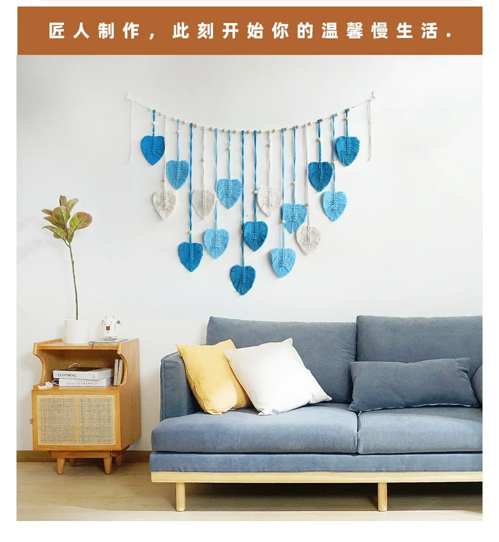Verdant Leaf Garland - Handwoven Green Macrame Wall Tapestry 8 S57323cde869041b7aee5ada9f562a10b3