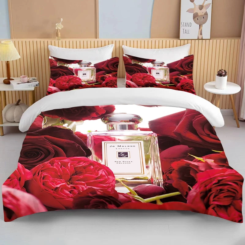 

10 sizes Custom Perfume FlowerBedding Set Luxury Double Duvet Quilt Cover Comforter Pillow Case For Girls Woman Gift Bedclothes