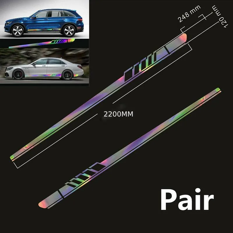 Graphics Car decal sticker Decal Quality Reflective Sticker Stripe 2PCS Automobile Body Both side Car stickers
Graphics Car decal sticker Decal Quality Reflective Sticker Stripe 2PCS Automobile Body Both side Car stickers
