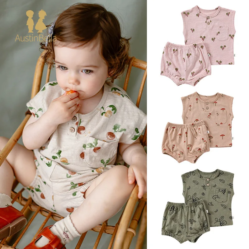 6-36M Newborn Kids Baby Boys Girls 2pcs Clothes Set Summer Print Sleeveless Tops and Shorts Set Cotton Two Piece Set Cute Outfit
6-36M Newborn Kids Baby Boys Girls 2pcs Clothes Set Summer Print Sleeveless Tops and Shorts Set Cotton Two Piece Set Cute Outfit