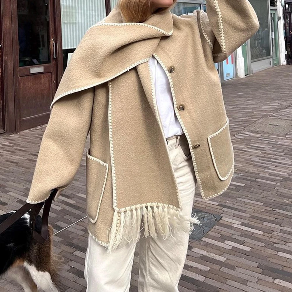 Fashion Women's Faux Cashmere Scarf Neck Fleece Jacket Overcoat Solid Color Pockets Plush Thick Coat Warm Tops Jackets
Fashion Women's Faux Cashmere Scarf Neck Fleece Jacket Overcoat Solid Color Pockets Plush Thick Coat Warm Tops Jackets