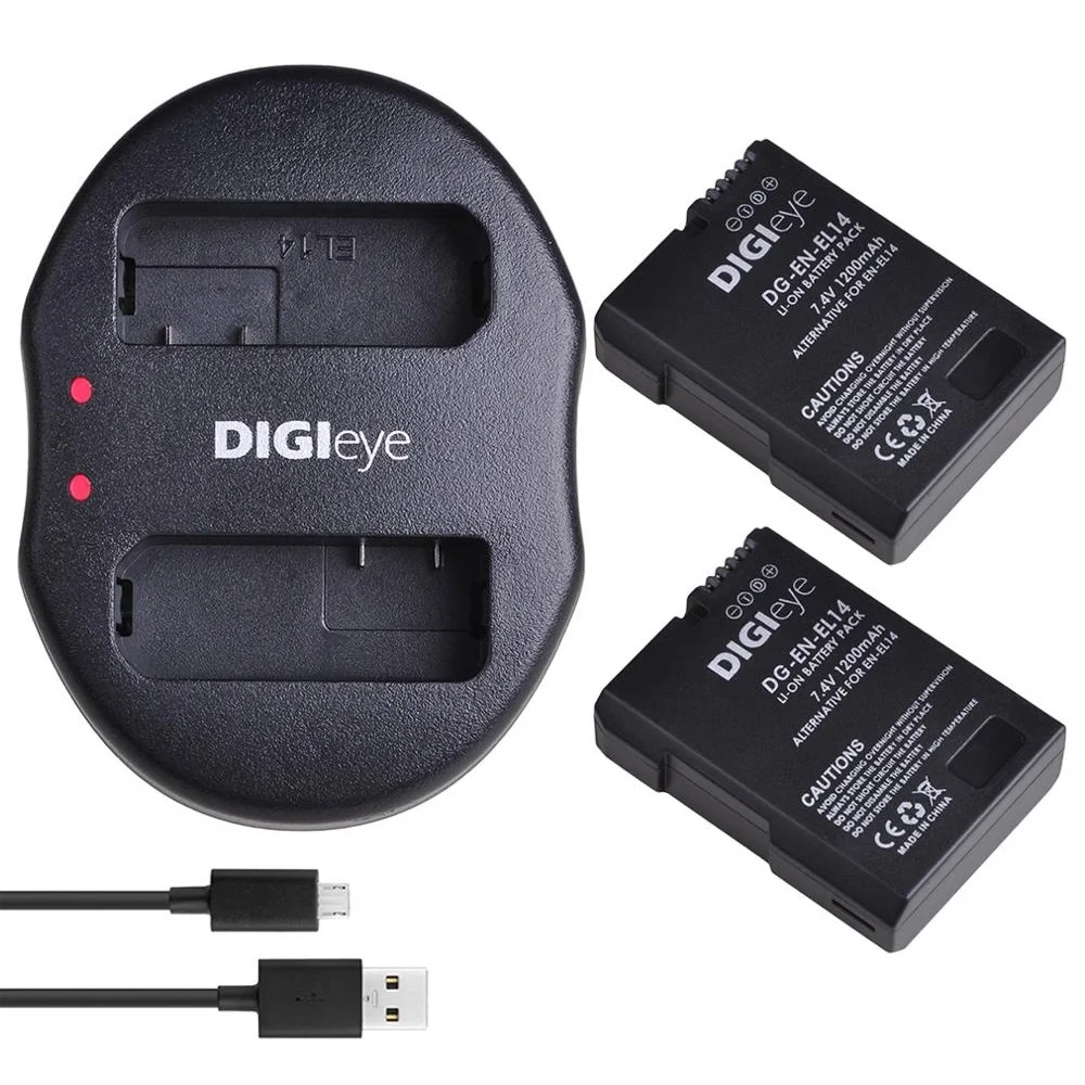 EN-EL14 EN-EL14A Battery+ LED Dual Charger for Nikon D3100 D3200 D3300 D3400 D3500 D5600 D5100 D5200 D5300 D5500 D5600 Cameras
EN-EL14 EN-EL14A Battery+ LED Dual Charger for Nikon D3100 D3200 D3300 D3400 D3500 D5600 D5100 D5200 D5300 D5500 D5600 Cameras