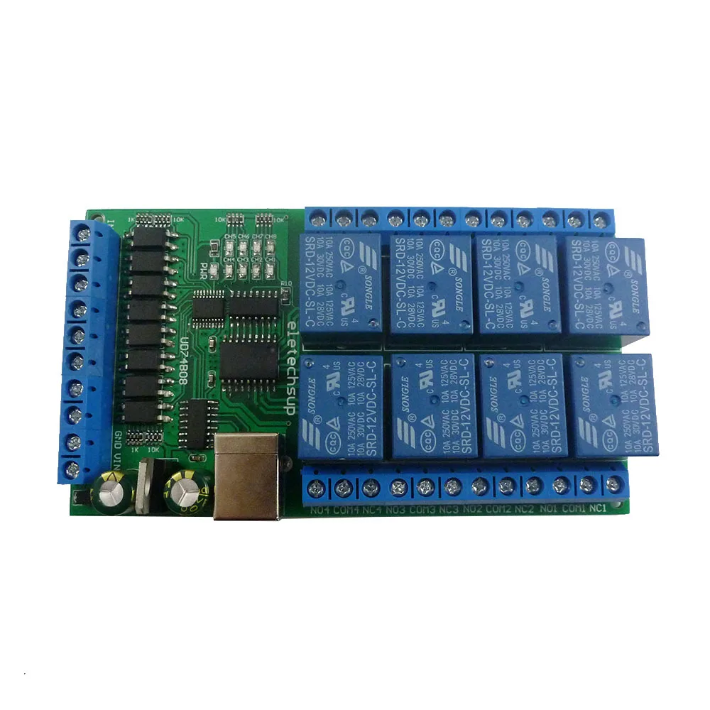 UD74B08 8 Channel I/O MultiFunction USB Relay COM Serial Port UART Relay Board 8 Optically Isolated Input for WIN7 WIN10 Linux
UD74B08 8 Channel I/O MultiFunction USB Relay COM Serial Port UART Relay Board 8 Optically Isolated Input for WIN7 WIN10 Linux