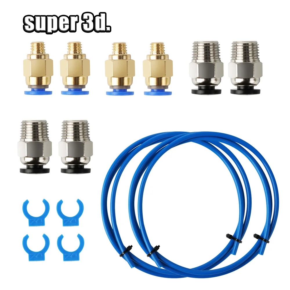 Bowden PTFE Tubing 2*4MM 1.75mm With PC4-M6 Fittings PC4-M10 Pneumatic Fittings for Creality Ender 3/3 Pro, CR-10/10S 3D Printer
Bowden PTFE Tubing 2*4MM 1.75mm With PC4-M6 Fittings PC4-M10 Pneumatic Fittings for Creality Ender 3/3 Pro, CR-10/10S 3D Printer
