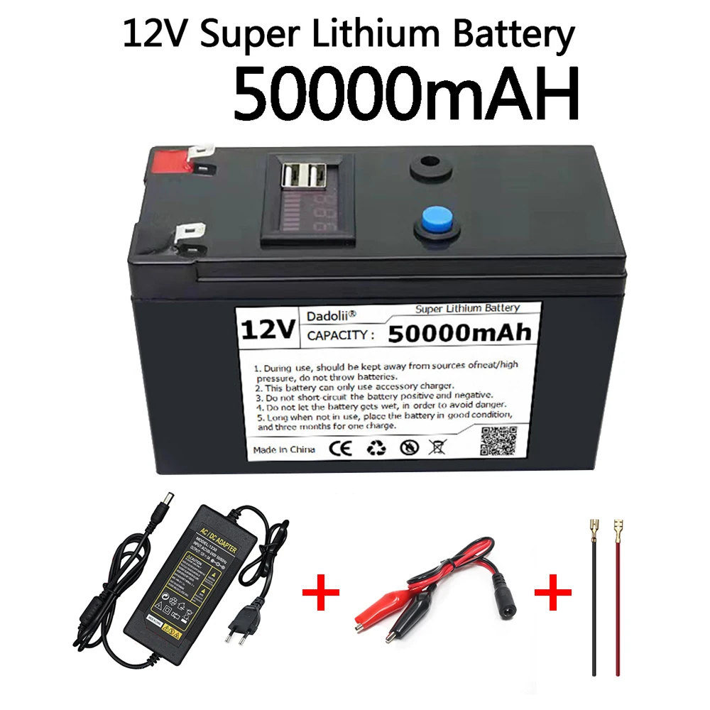 12V Battery 50Ah 18650 lithium battery pack Rechargeable battery for solar energy electric vehicle battery 12.6v3A charger
12V Battery 50Ah 18650 lithium battery pack Rechargeable battery for solar energy electric vehicle battery 12.6v3A charger