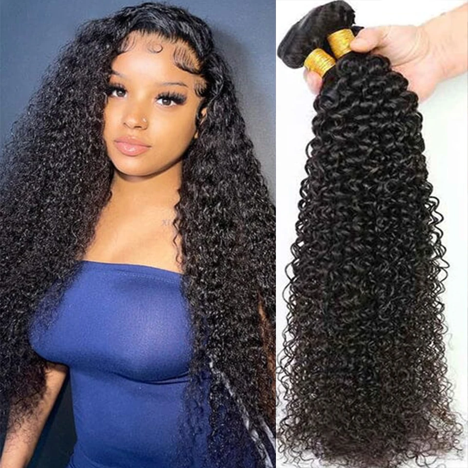 

12A Kinky Curly Human Hair Bundles Unprocessed Peruvian Virgin Human Hair Weave Bundle Natural Color 1/3/4 Bundles Deal 100g/PCS
