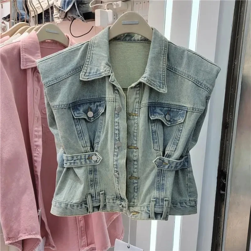 Jean Vest for Women Summer New Fashion Slim Waist Denim Vests Female Clothes Sleeveless Single-Breasted Waistcoat Chaleco Mujer
Jean Vest for Women Summer New Fashion Slim Waist Denim Vests Female Clothes Sleeveless Single-Breasted Waistcoat Chaleco Mujer