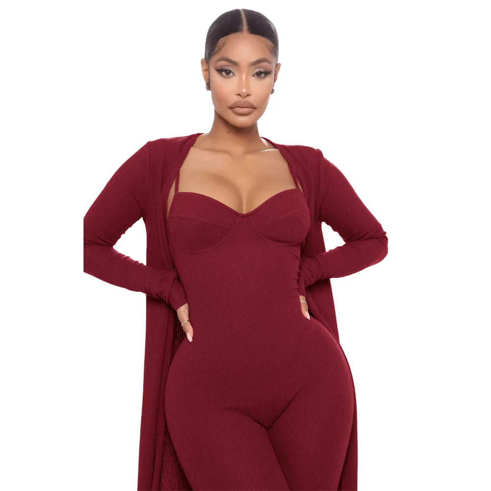 New 2023 Spring Autumn Women's Sports Jumpsuit Fashion Halter Sexy Jumpsuit + Casual Loose Cardigan Long Jacket Long Sleeve
New 2023 Spring Autumn Women's Sports Jumpsuit Fashion Halter Sexy Jumpsuit + Casual Loose Cardigan Long Jacket Long Sleeve