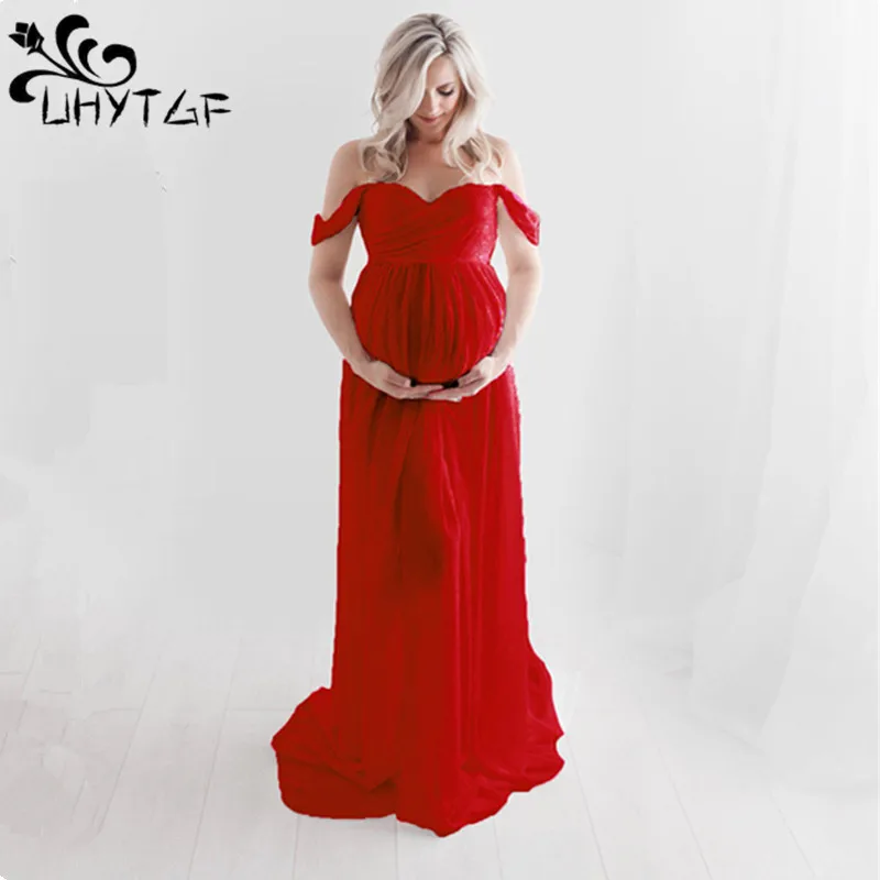 

Модное сексуальное длинное платье для беременных летние платья для беременных для фотосессии реквизит для фотосъемки тонкое платье макси без бретелек 564