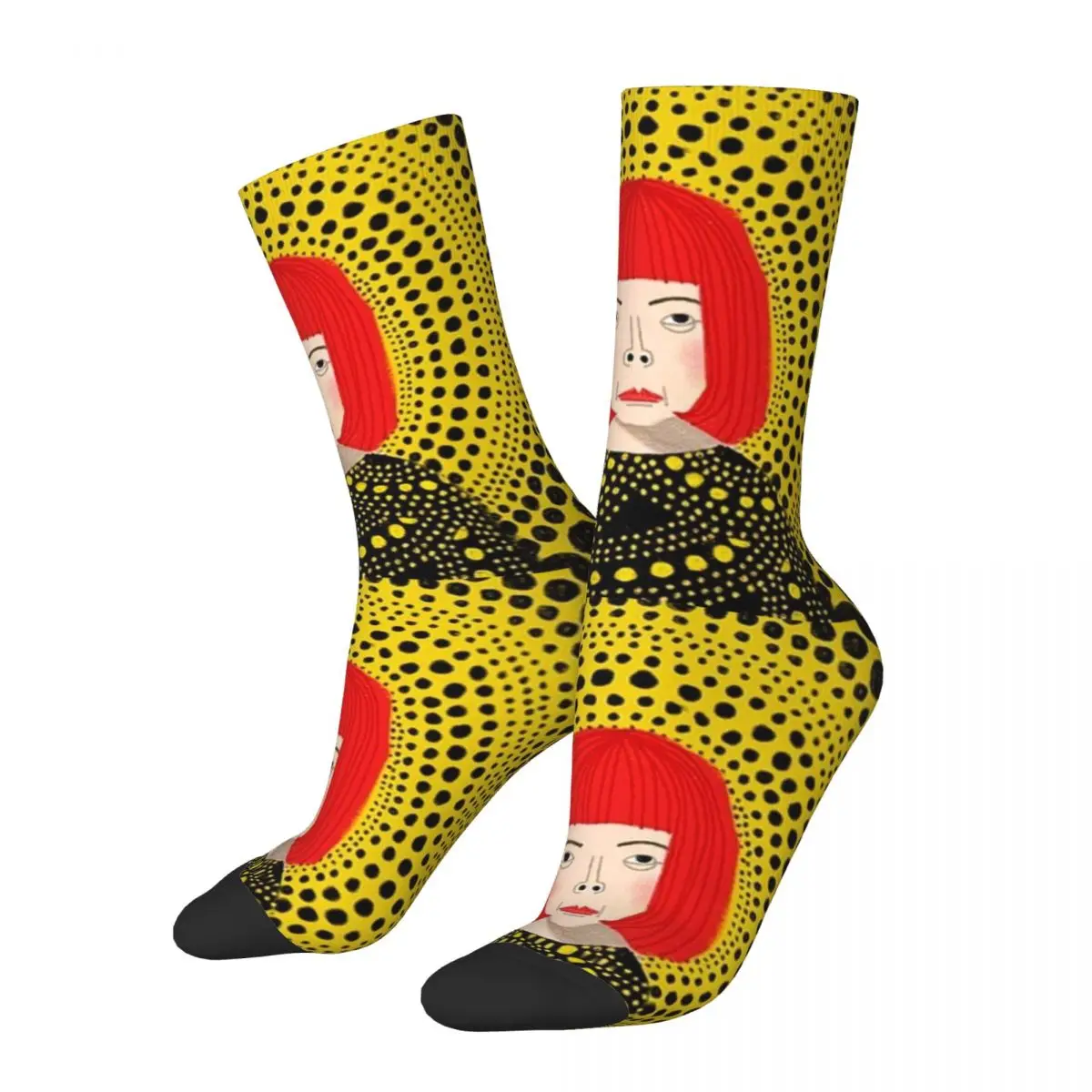 

Funny Yayoi Kusama Mystery Football Socks Japanese Artist Polyester Crew Socks for Unisex Sweat Absorbing