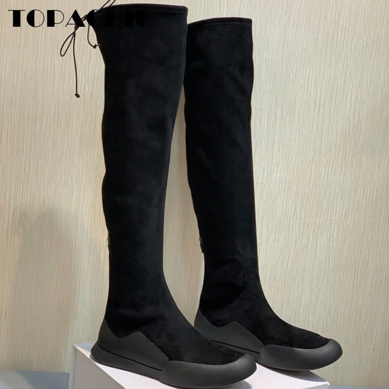 10.31 TOPACHIC Women's Genuine Leather Kid Suede Over-The-Knee Boots Fashion Comfortable Lace-Up Zipper Modern Boots
10.31 TOPACHIC Women's Genuine Leather Kid Suede Over-The-Knee Boots Fashion Comfortable Lace-Up Zipper Modern Boots