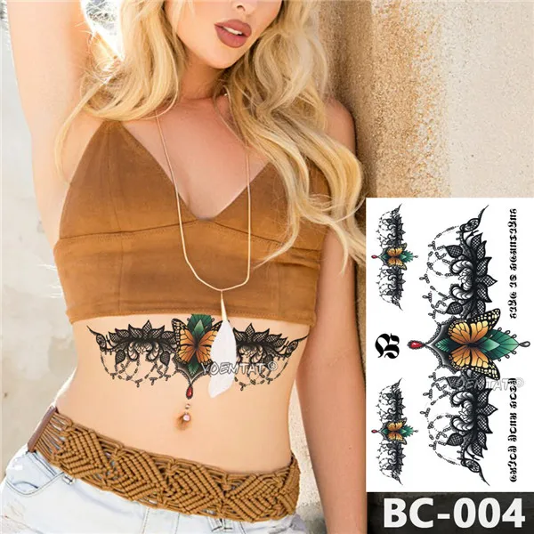 Waterproof Temporary Tattoo Sticker Chest Body Jewelry Butterfly Leaf Tato Lace Bride Pattern Decal Waist Art Tatoo For Women
Waterproof Temporary Tattoo Sticker Chest Body Jewelry Butterfly Leaf Tato Lace Bride Pattern Decal Waist Art Tatoo For Women