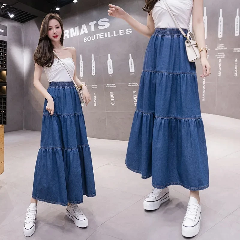 Oversized 6XL Denim Skirt Women's Cake Skirt Fashion Slim High waist Elastic waist Cowboy A-line Skirts Female Casual clothing
Oversized 6XL Denim Skirt Women's Cake Skirt Fashion Slim High waist Elastic waist Cowboy A-line Skirts Female Casual clothing