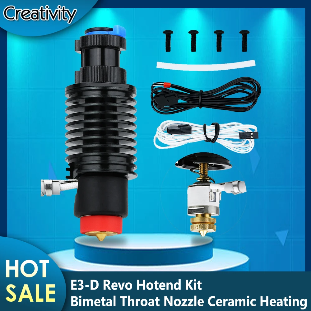 

E3-D Revo Hotend Kit все-в-одном биметаллическая ГОРЛОВАЯ насадка керамический нагревательный элемент 104NT Термистор для фотографического принтера Ender 3