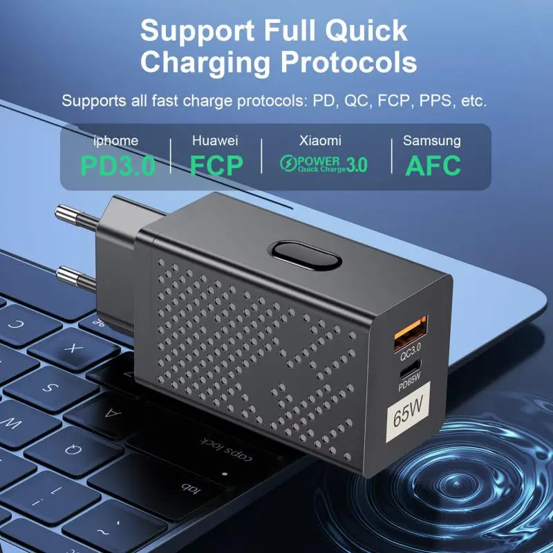 65W GaN Type C PD Charger 20W USB QC 4.0 QC 3.0 Quick Charge Head Fast Charging For IPhone 14 13 12 Xiaomi 12 Samsung Redmi
65W GaN Type C PD Charger 20W USB QC 4.0 QC 3.0 Quick Charge Head Fast Charging For IPhone 14 13 12 Xiaomi 12 Samsung Redmi