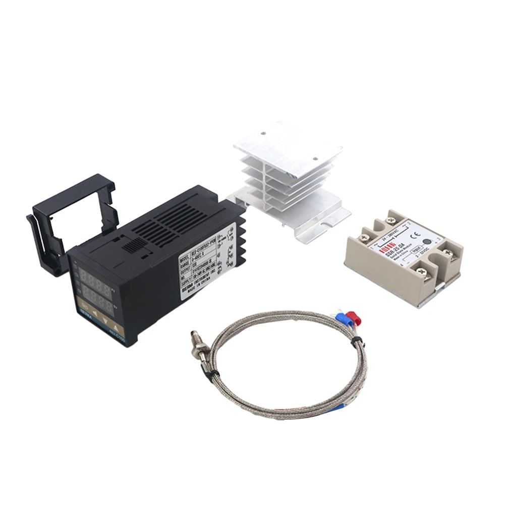PID Temperature Controller REX-C100 Temperature Controller SSR 25DA K Type 400℃ Thermocouple Heat Sink Kit
PID Temperature Controller REX-C100 Temperature Controller SSR 25DA K Type 400℃ Thermocouple Heat Sink Kit