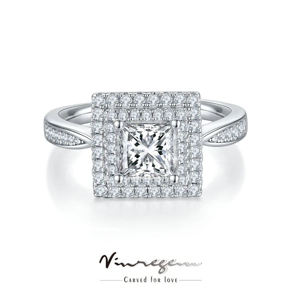 Vinregem 18K White Gold Plated Princess Cut 1CT Diamond Tested D Moissanite Ring for Women 925 Sterling Silver Jewelry Wholesale
Vinregem 18K White Gold Plated Princess Cut 1CT Diamond Tested D Moissanite Ring for Women 925 Sterling Silver Jewelry Wholesale