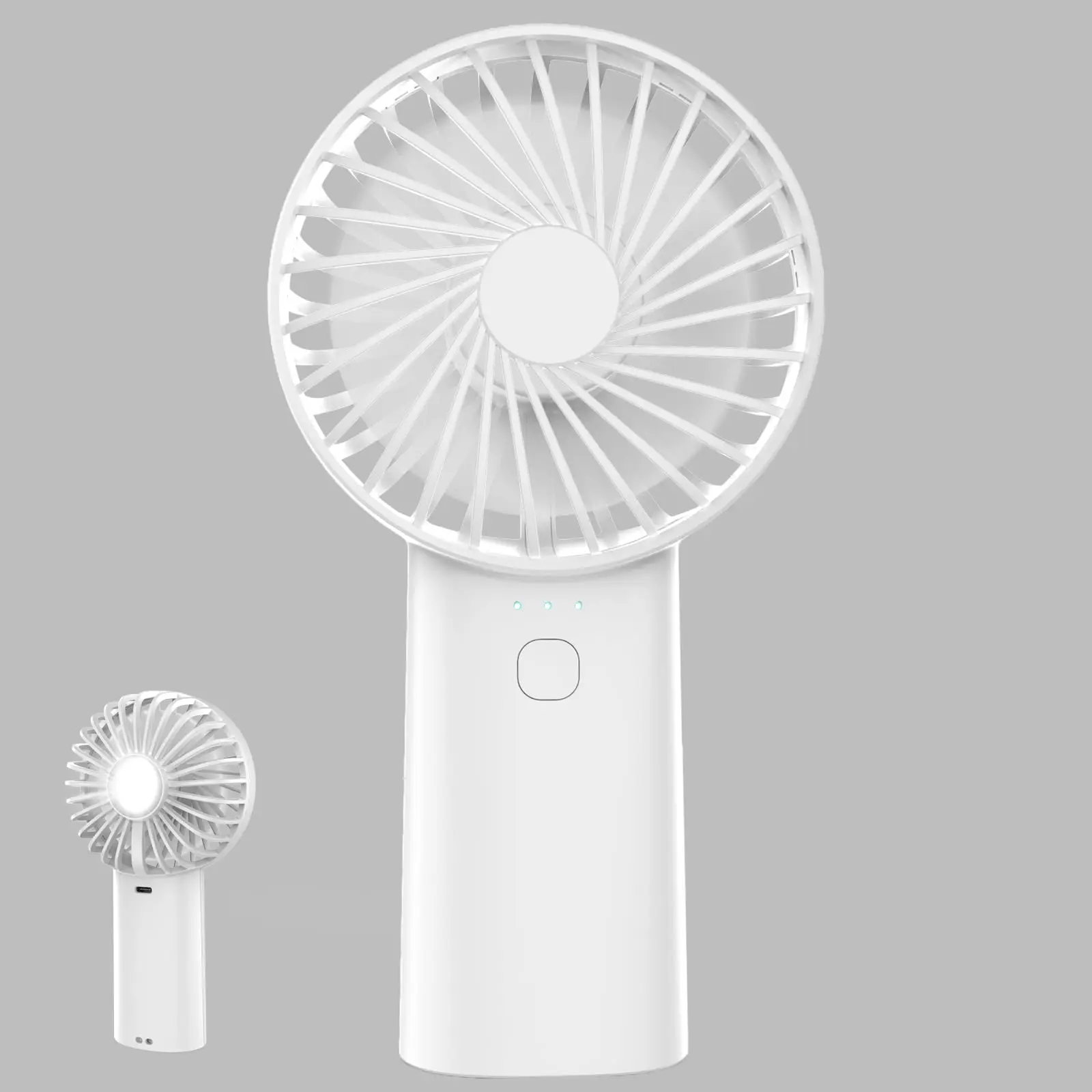 

Portable Handheld Fan 3 Speeds Powerful Personal Fans with Flashlight USB Rechargeable 2400mAh Battery Operated for 3-15 hours