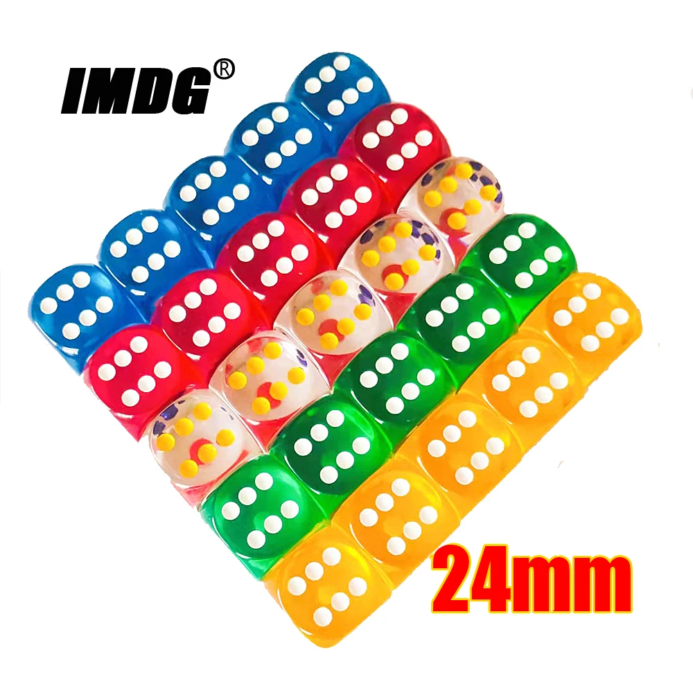 5pcs/Pack 24mm Acrylic Dice D6 Rounded Corner #24 Transparent Colors Game Cubes Accessories
5pcs/Pack 24mm Acrylic Dice D6 Rounded Corner #24 Transparent Colors Game Cubes Accessories