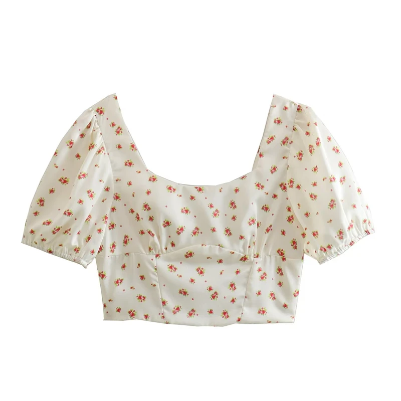 2023 Women's Summer New Square Collar Short-sleeved Tight-fitting Short Floral Shirts All-match Fashion Print Tops
2023 Women's Summer New Square Collar Short-sleeved Tight-fitting Short Floral Shirts All-match Fashion Print Tops